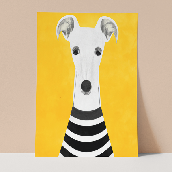White Whippet Wall Print