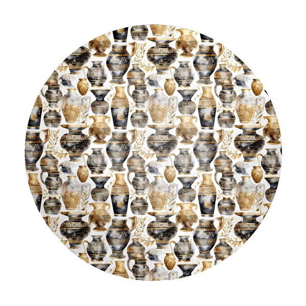 Vintage Pots Round Tablecloth