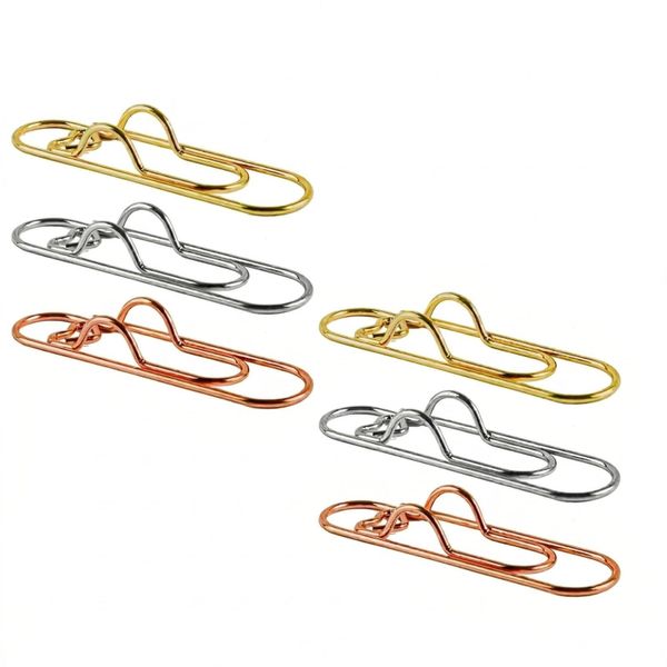 6-Pack Heart-Shaped Metal Pen &amp; Pencil Clips for Notebooks - 3 Colors