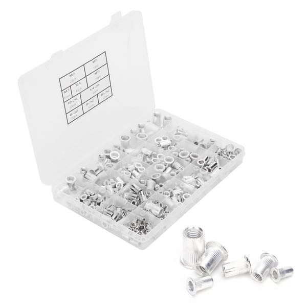 150 Pieces Zinc-Plated Rivet Nut Assortment (M3-M10)