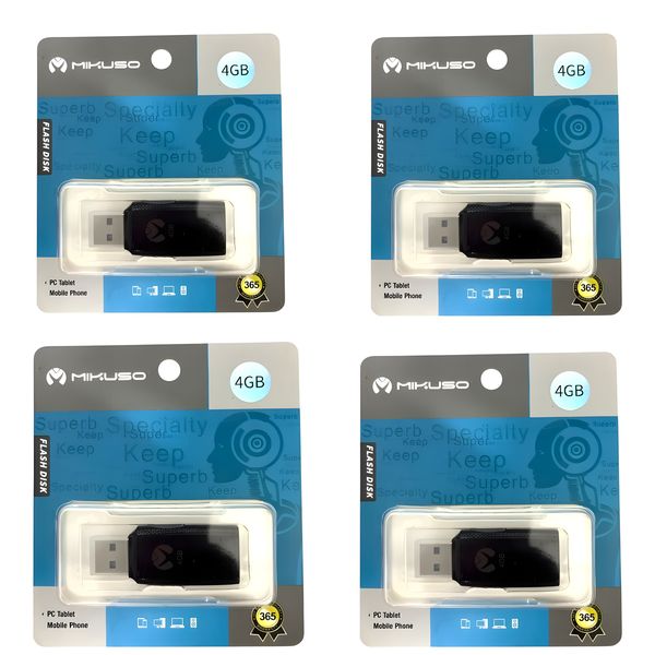 Mikuso 4GB USB Flash Drive For PC/Tablet/Mobile Phones x4Pcs memory stick