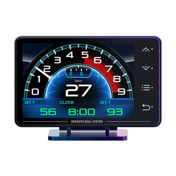 HUD Head Up Display Car, OBD+GPS Data Monitor Digital Speedometer