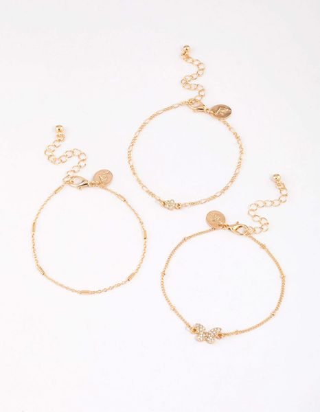 Gold Pretty Butterfly Bracelet Pack