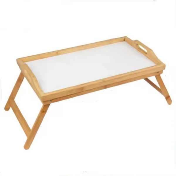 Bamboo Serving Bed Food Tray With Folding Legs