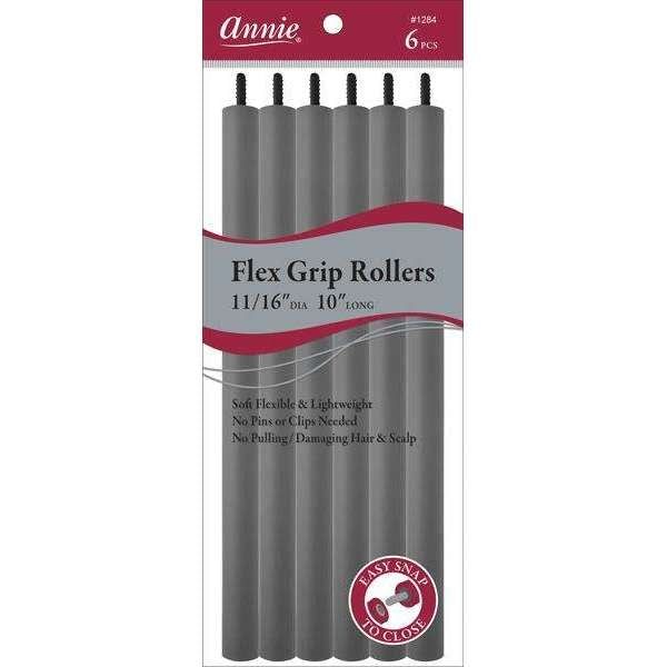 Annie Flex Grip Rollers 11/16In Dia 10In Long 6-Pieces Gray - 2 Pack