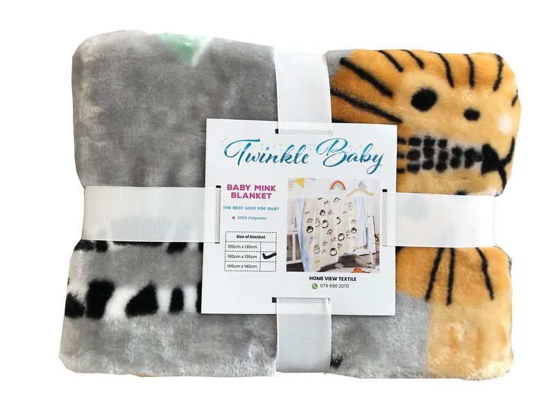 Safari Grey Printed Baby Blanket