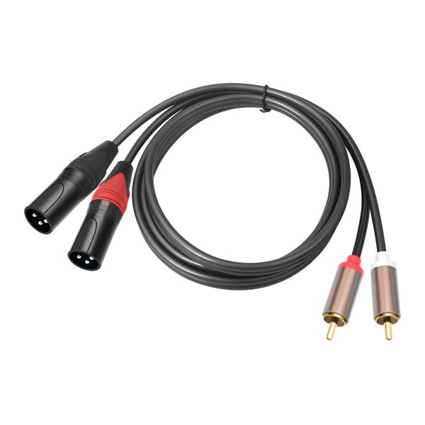 3M 2RCA to 2XLR Male Cable - Pro Audio Dual Adapter