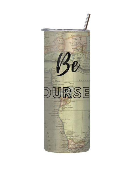 Yourself 20 Oz Tumbler with Lid and Straw Personal Growth Graphic Gift 088