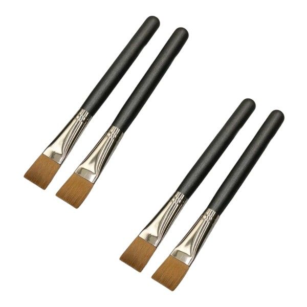 4 Piece - Soft Fiber Bristles Facial Brush Set - Black &amp; Brown