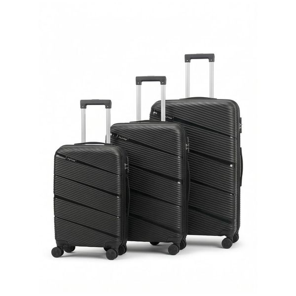 Astro Gear Polypropylene Luggage Set - Black - KR Bridge - 3-Piece