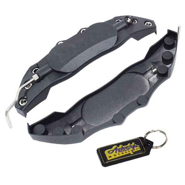 Universal Decorative Metal Disc Brake Caliper Cover - Silver &amp; Key Holder