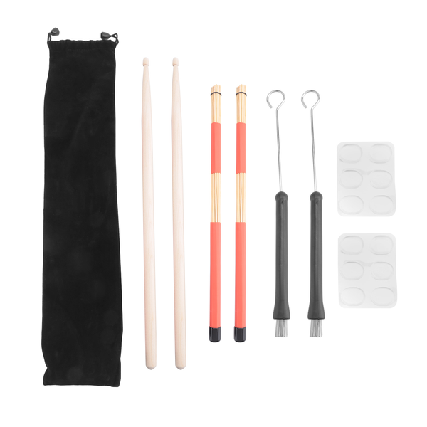 Drum Sticks Set 5A Maple Wood Drum Sticks Drum Rods Brushes With Bag