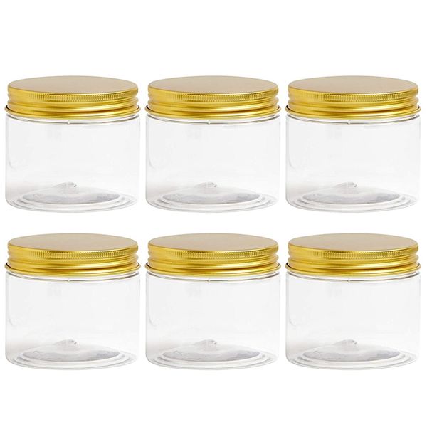 6 Plastic Jar with Lid,Transparent Jar with Lid, Plastic Mason Jar