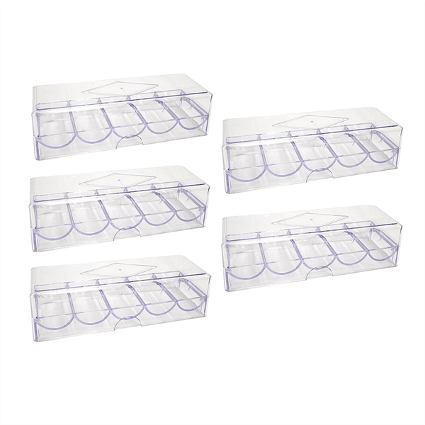 Clear Acrylic Poker Chip Rack with Cover/Casino Chip Tray with Lid