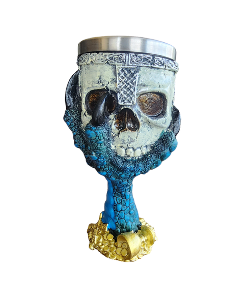 Creative Stainless Steel 3D Skull Goblet - Hawk Blue Feet