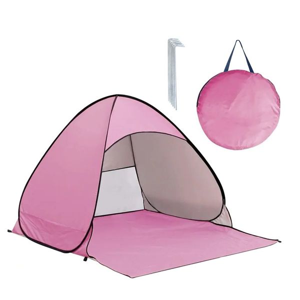 Pop Up Beach Tent, UPF 50+ UV Beach Shade Tent with Carry Bag and Stakes