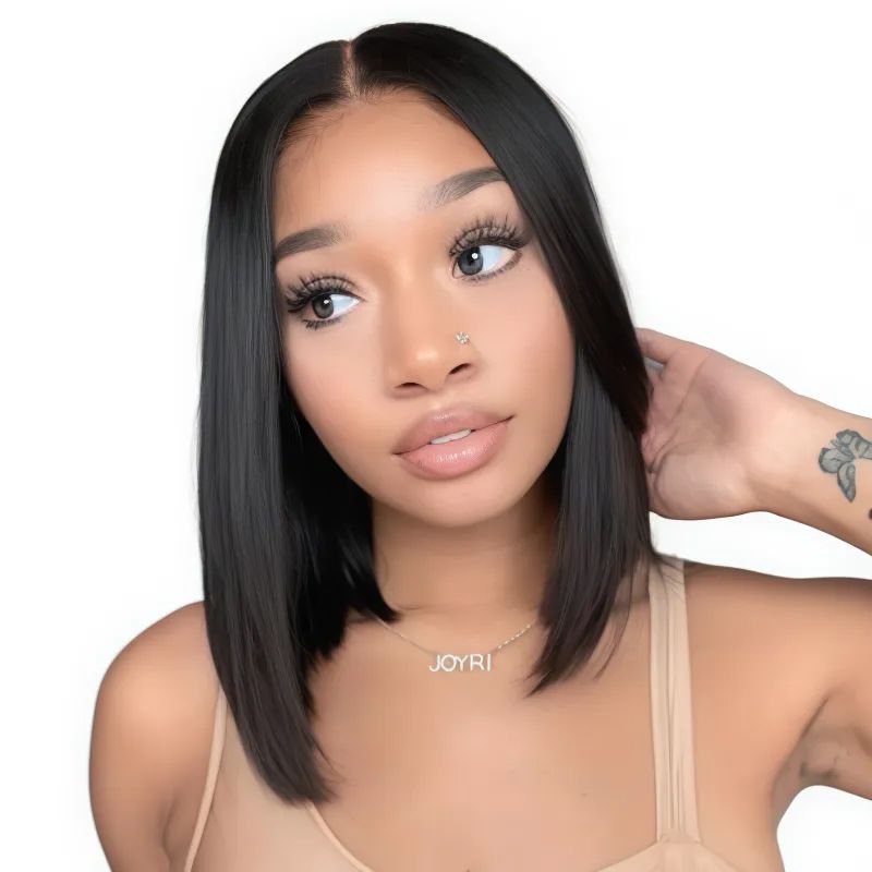Golden Perfect Double Drawn Lace Frontal Wig 12inch Straight