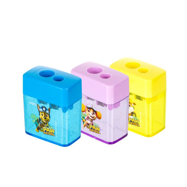 Deli Paw Patrol 2 Hole Canister Pencil Sharpener - 3pcs
