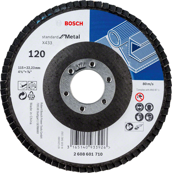 Flap disc Standard for Metal 115 mm 22.23 mm 120 straight