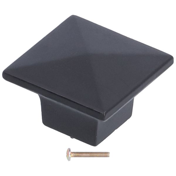 Black Single-Hole Zinc Alloy Knobs for Wardrobes and Furniture