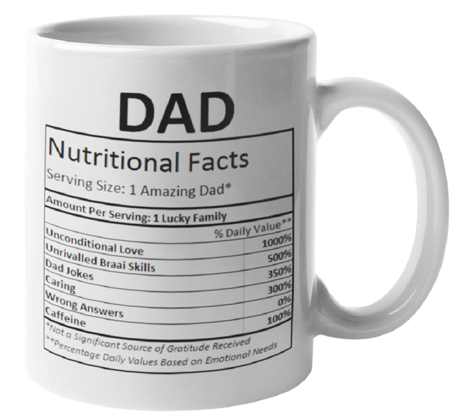 MugMania - DAD Nutritional Facts Coffee Mug