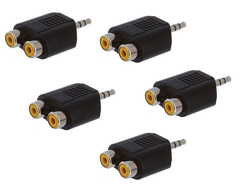 Headphone Plug Stereo Adapter - 3.5MM Male To Twin Female RCA