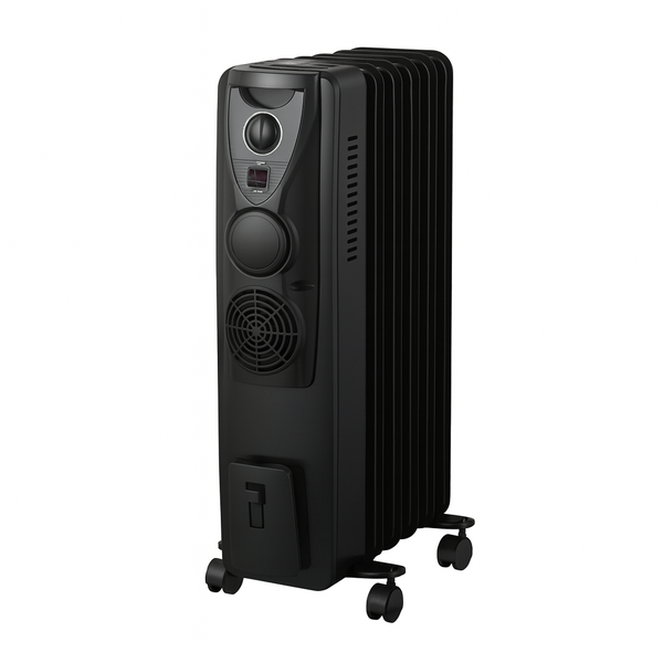 Electric Radiator Heater - 2200W, Fan-Forced, Fins, for Home Use