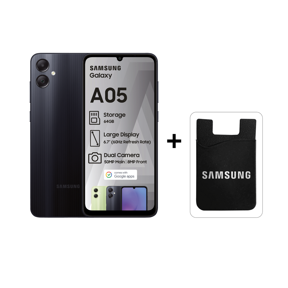 Samsung Galaxy A05 64GB LTE Dual Sim - Black + Samsung Card Holder