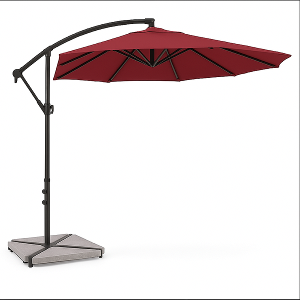 3m Cantilever Umbrella - Double Top Offset Patio Umbrella with granite Base