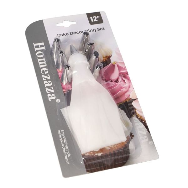 Cake Decorating Set Piping Cream Bag &amp; 8 Stainless Steel Nozzle
