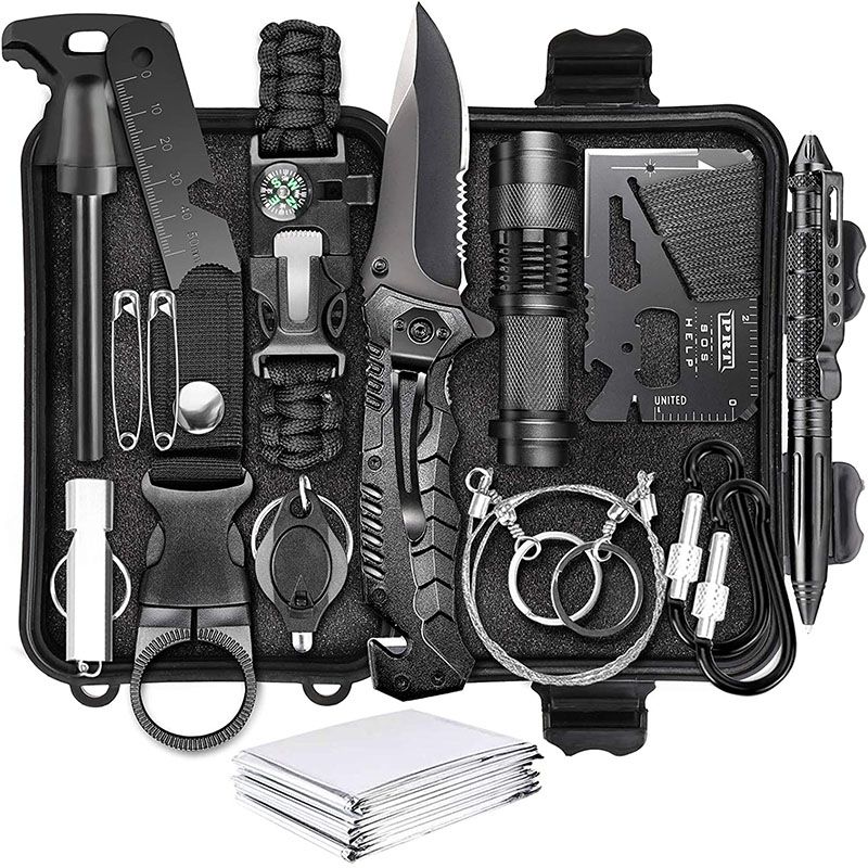 Tactical Survival Multi-Function Kit-15 in 1-Black | Shop Today. Get it ...