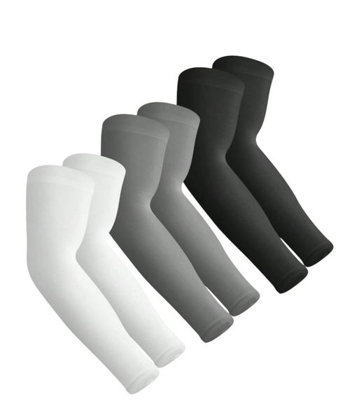 Sun Protection Arm Sleeves - Black , White &amp; Grey 3 Pairs