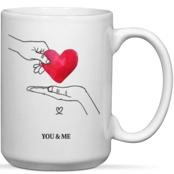 You &amp; Me Heart Anniversary Valentine Gift Mug