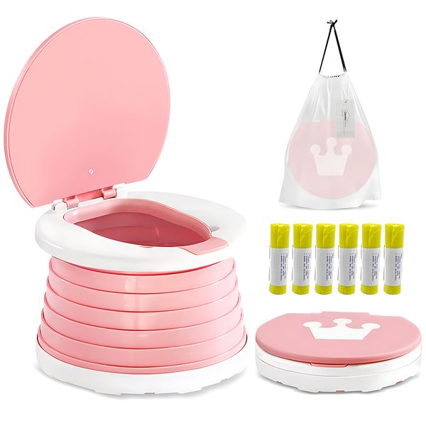 Baby Foldable Emergency Toilet Potty Portable Travel Potty for Toddler with 90 Bags