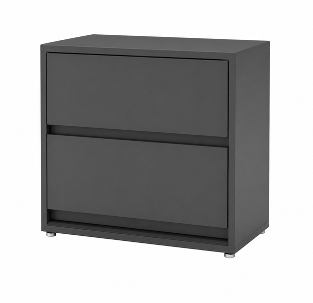 2 Drawer Nightstand - Modern Pedestal Bedside Table 50 x 40 x 52 cm White