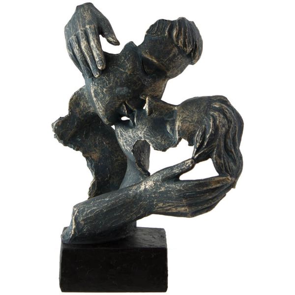 Opulent Lovers Kissing Sculpture - 28cm