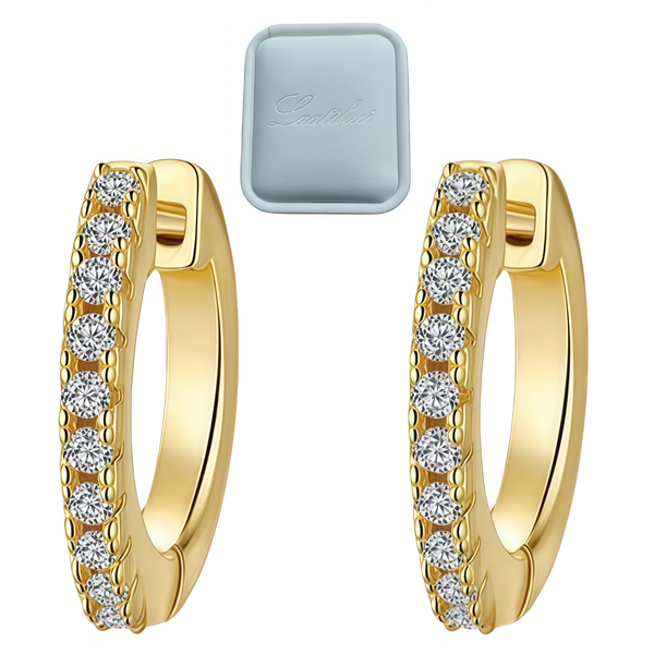 12mm Gold Plated Moissanite Hoop Earrings for Women