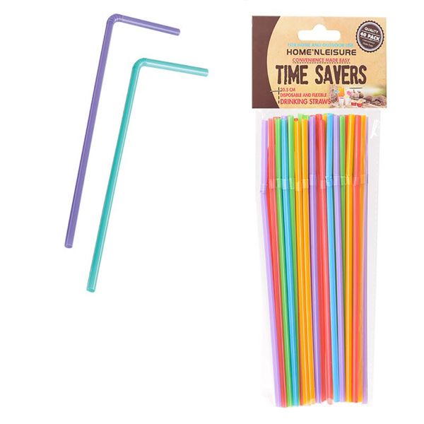 Bulk Pack x 25 Straws Plastic Asstd Colours 20.5cm 40pcs Per Pack