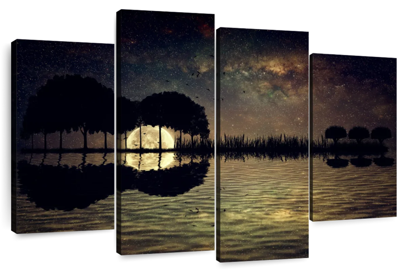 Canvas Art - Guitar Island 4 Piece Canvas Wall Art For Living Bedroom Decor