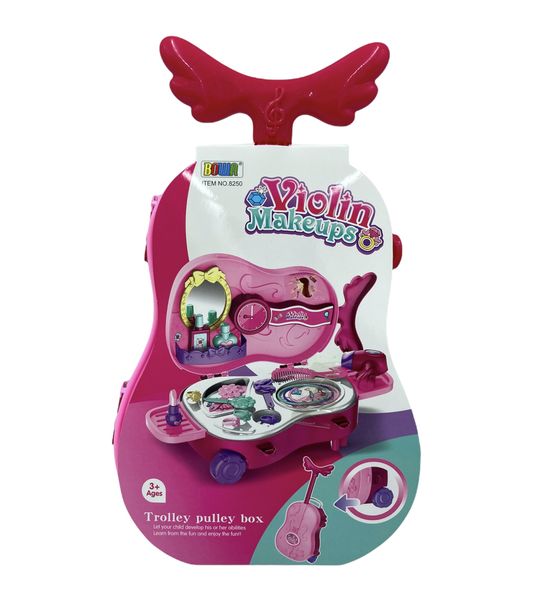 Violin Makeup Toy Trolley Pulley Box Playset