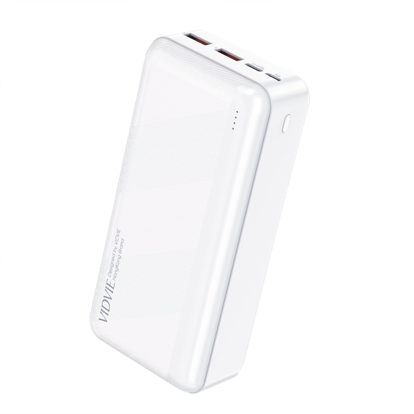 Vidvie PB779 Power Bank 30 000 mAh - Dual USB Output, LED Display - White