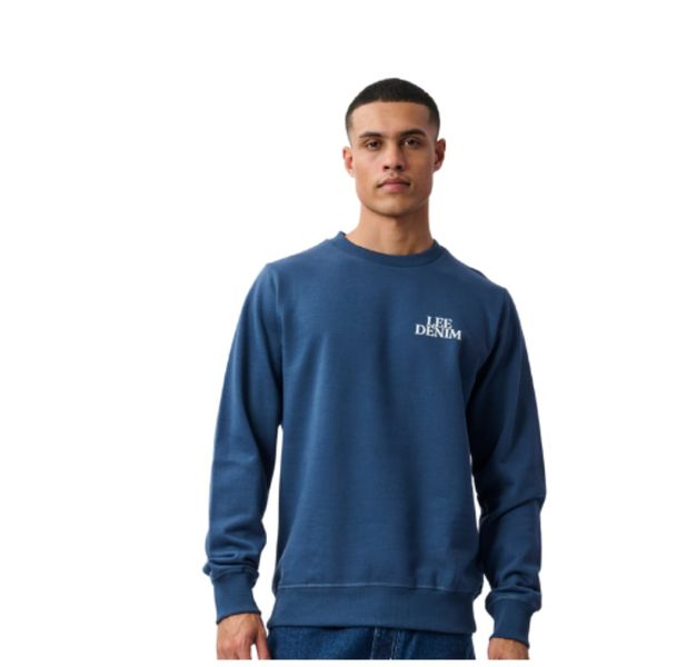 Lee Men's Home Town Crew Fleece in Shady Blue