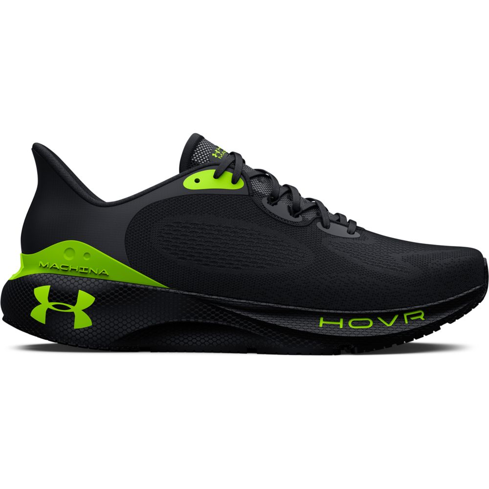 Under Armour Men's Hovr Machina 3 Road Running Shoes - Black/Lime Surge ...
