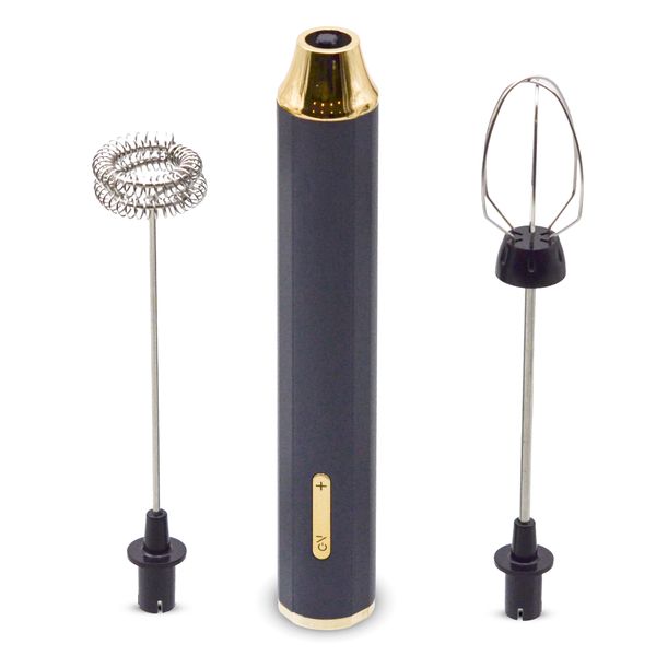 Handheld Milk Frother USB Rechargeable - Dual Whisks, 3 Speeds