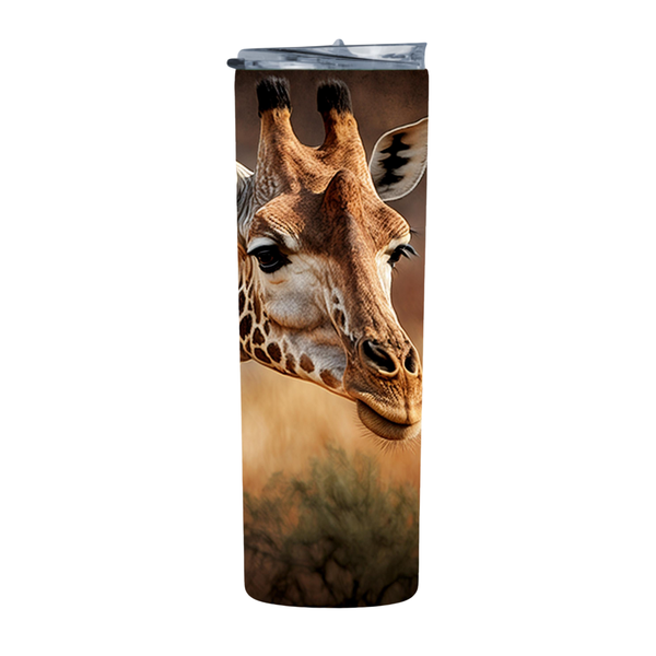 Wild Close Up Giraffe 20 Oz Straight Skinny Tumbler 009