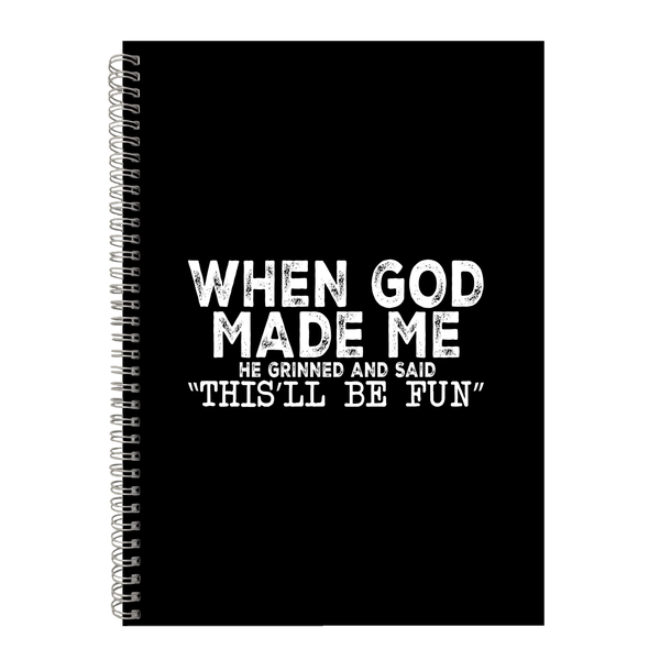 When God Made me Christian Writing Book Notepad Notebook Gift A4-402