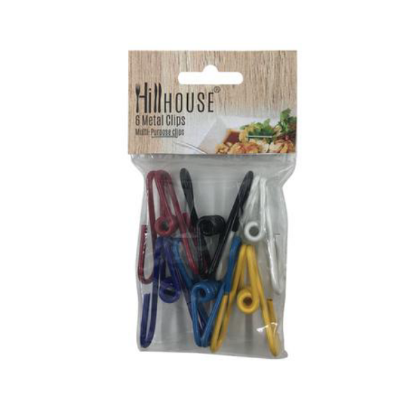 Hillhouse Homeware Assorted Metal Bag Clips 3 x 6 Clips Shop