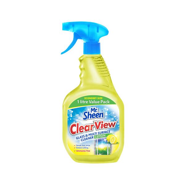 Mr. Sheen Clear View Glass &amp; Multi Surface Cleaner Lemon (4 x 1L)