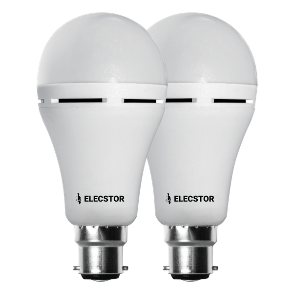 Elecstor 7W B22 Rechargeable Globe 1200mah A60 Cool White 2 Pack