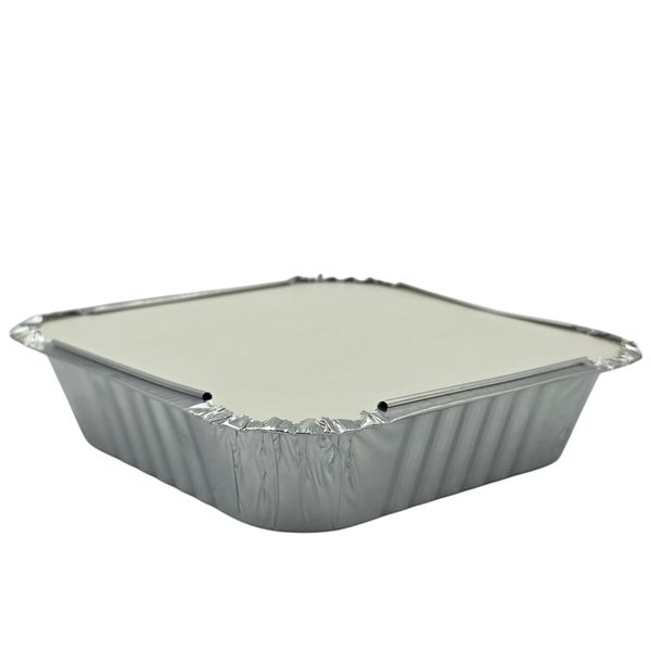 Foil Container with White Paper Lid - 500ml Disposable Combo (25 Pack)